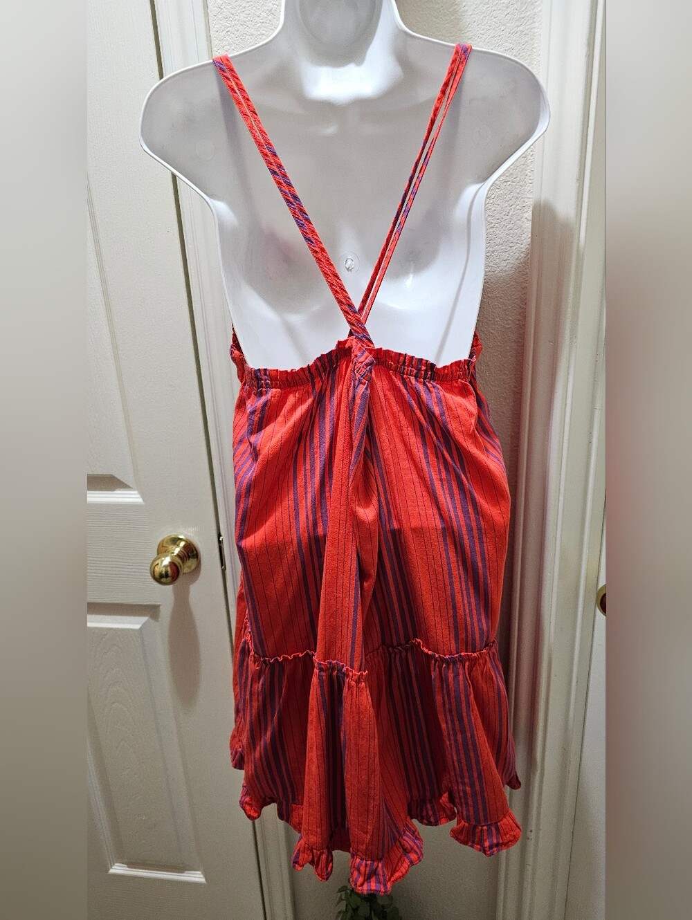 Universal Thread Bright Red-Orange and Purple Striped Summer Dress Size XL EUC - Picture 7 of 10